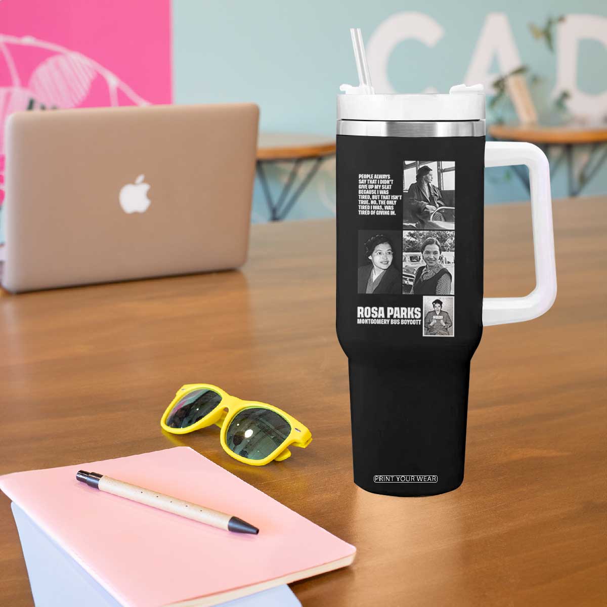 Rosa Parks Tumbler With Handle Strong Black Woman Leader TS12 Print Your Wear