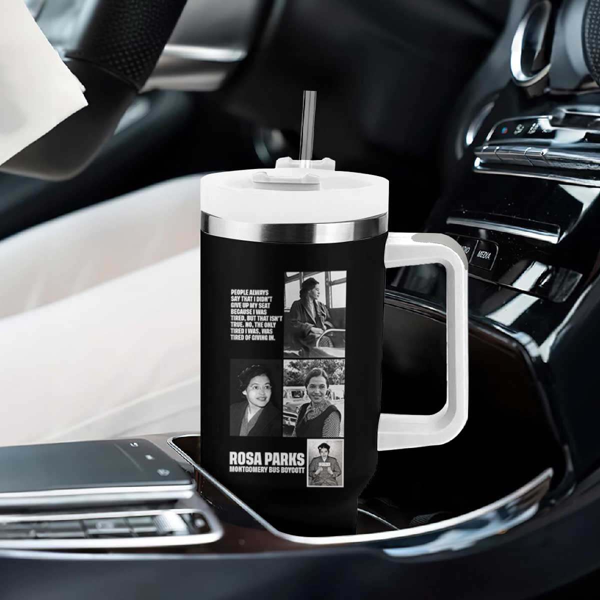 Rosa Parks Tumbler With Handle Strong Black Woman Leader TS12 Print Your Wear