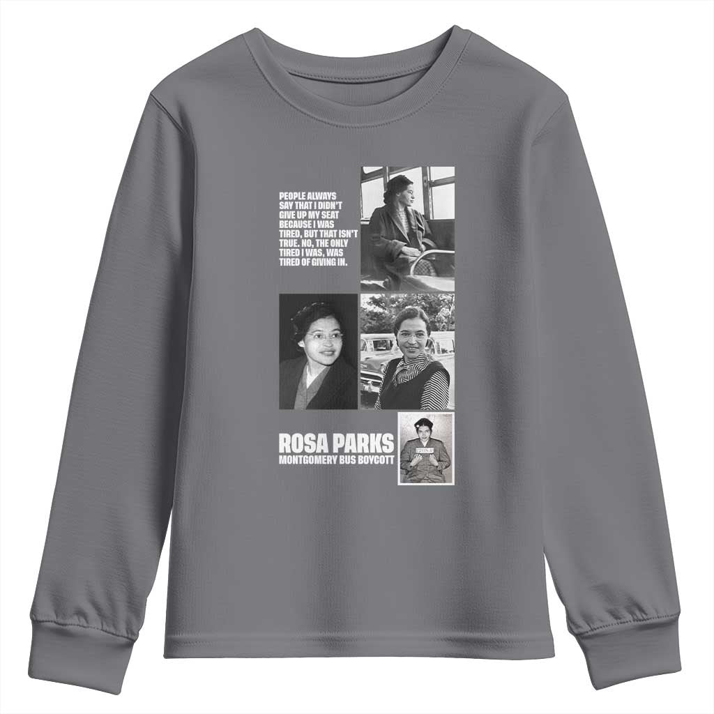 Rosa Parks Youth Sweatshirt Strong Black Woman Leader TS12 Charcoal Print Your Wear