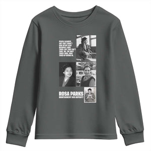 Rosa Parks Youth Sweatshirt Strong Black Woman Leader TS12 Dark Heather Print Your Wear