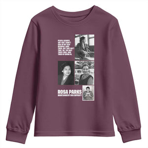 Rosa Parks Youth Sweatshirt Strong Black Woman Leader TS12 Maroon Print Your Wear