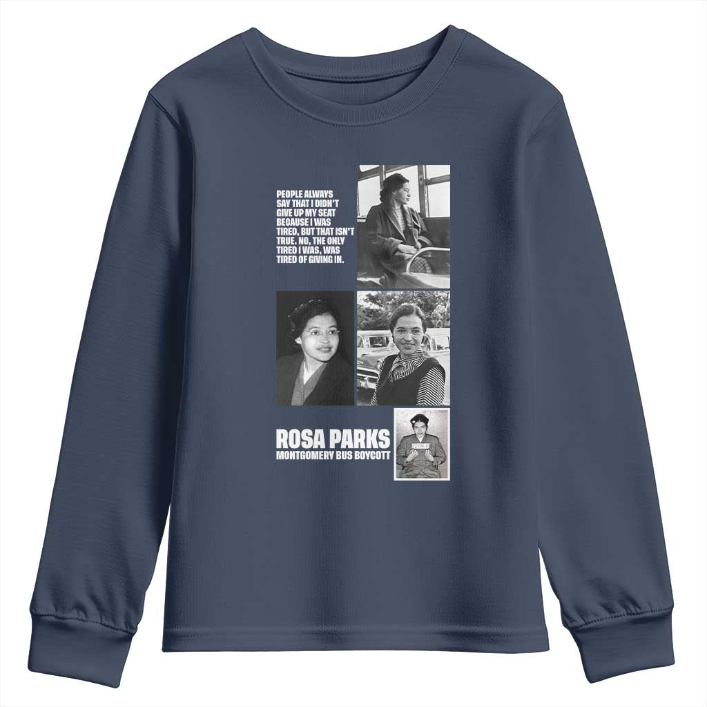 Rosa Parks Youth Sweatshirt Strong Black Woman Leader TS12 Navy Print Your Wear