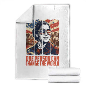 Rosa Parks Civil Rights Legacy Throw Blanket One Person Can Change The World TS12 White Print Your Wear