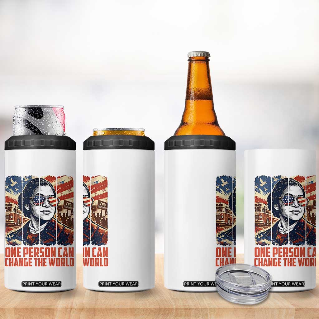 Rosa Parks Civil Rights Legacy 4 in 1 Can Cooler Tumbler One Person Can Change The World TS12 Print Your Wear