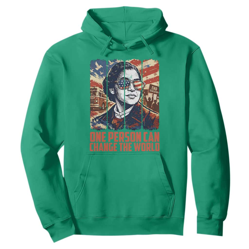 Rosa Parks Civil Rights Legacy Hoodie One Person Can Change The World TS12 Irish Green Print Your Wear