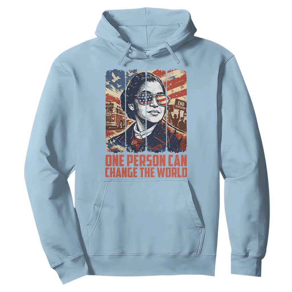 Rosa Parks Civil Rights Legacy Hoodie One Person Can Change The World TS12 Light Blue Print Your Wear