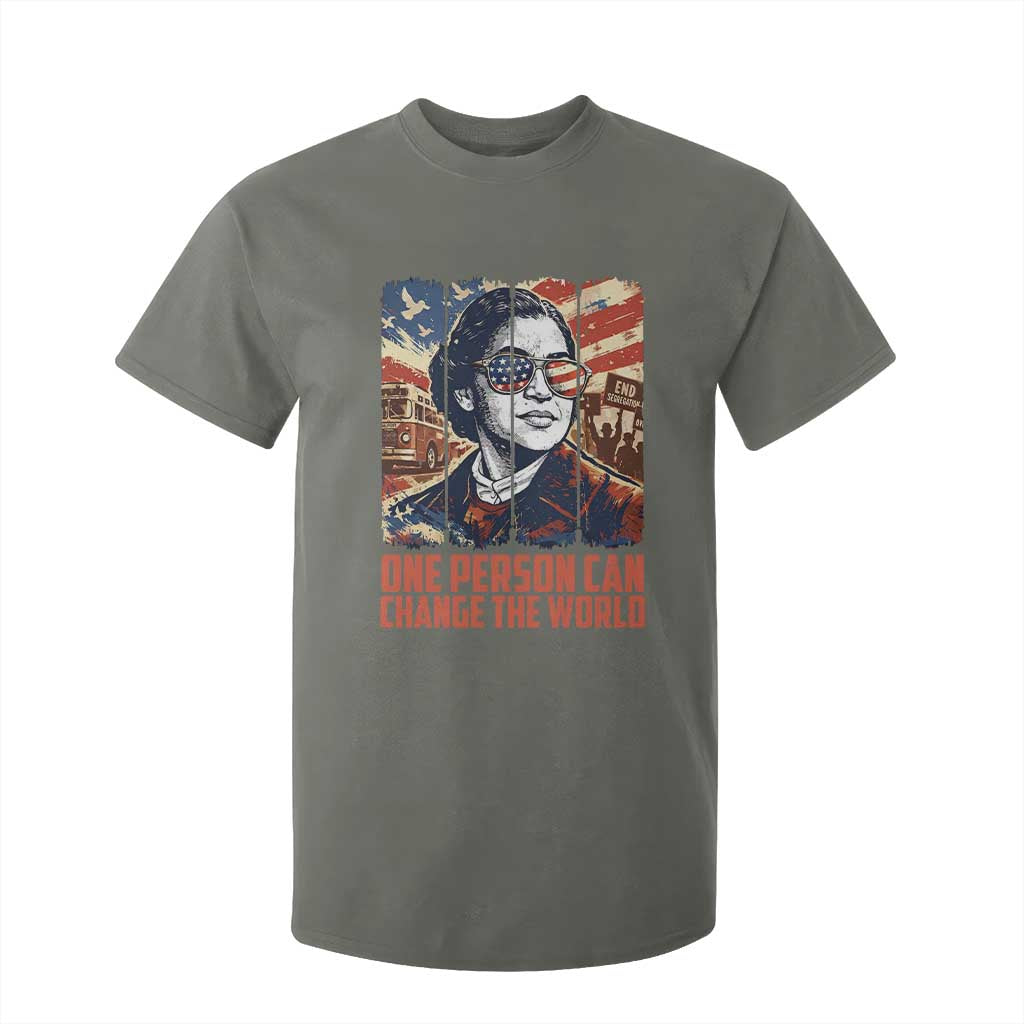 Rosa Parks Civil Rights Legacy T Shirt For Kid One Person Can Change The World TS12 Military Green Print Your Wear