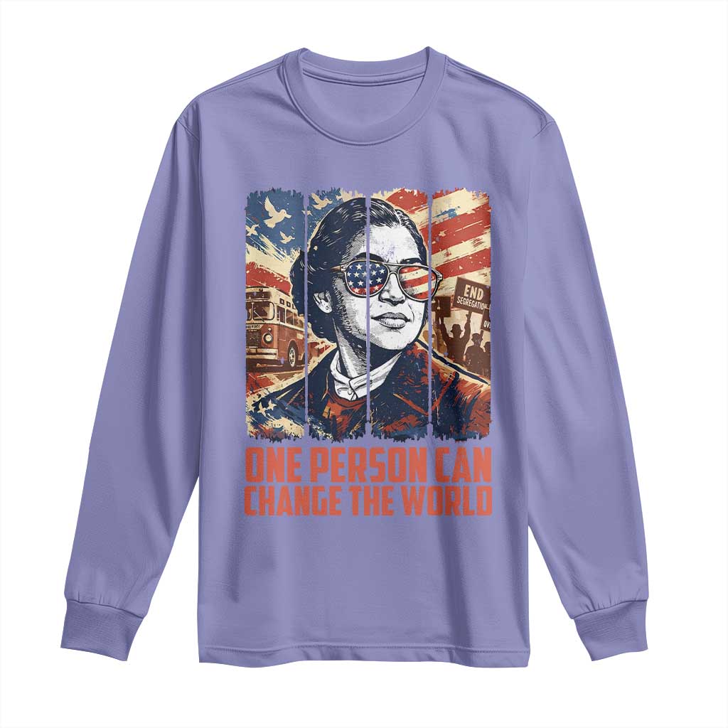 Rosa Parks Civil Rights Legacy Long Sleeve Shirt One Person Can Change The World TS12 Violet Print Your Wear