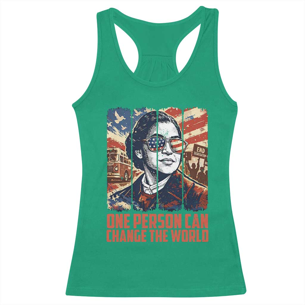 Rosa Parks Civil Rights Legacy Racerback Tank Top One Person Can Change The World TS12 Irish Green Print Your Wear