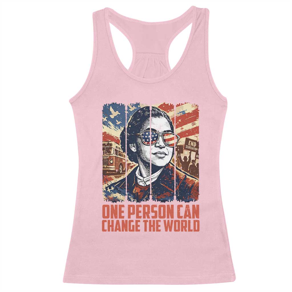 Rosa Parks Civil Rights Legacy Racerback Tank Top One Person Can Change The World TS12 Light Pink Print Your Wear