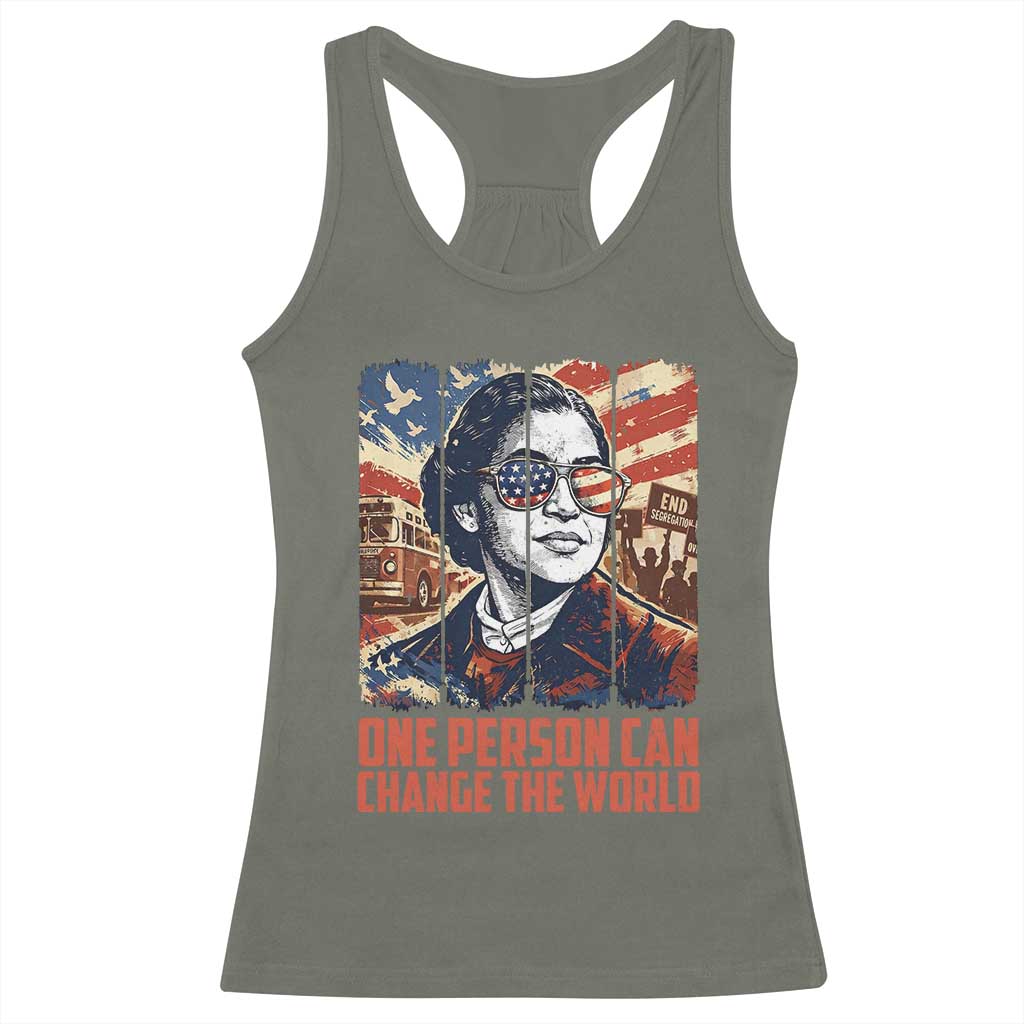 Rosa Parks Civil Rights Legacy Racerback Tank Top One Person Can Change The World TS12 Military Green Print Your Wear