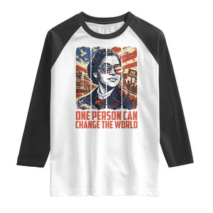 Rosa Parks Civil Rights Legacy Raglan Shirt One Person Can Change The World TS12 White Black Print Your Wear