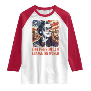 Rosa Parks Civil Rights Legacy Raglan Shirt One Person Can Change The World TS12 White Red Print Your Wear
