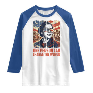 Rosa Parks Civil Rights Legacy Raglan Shirt One Person Can Change The World TS12 White Royal Print Your Wear