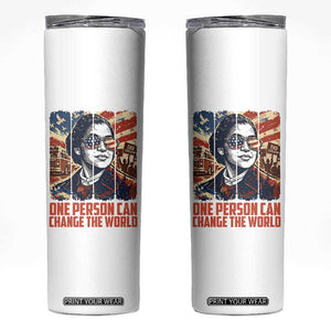 Rosa Parks Civil Rights Legacy Skinny Tumbler One Person Can Change The World TS12 White Print Your Wear