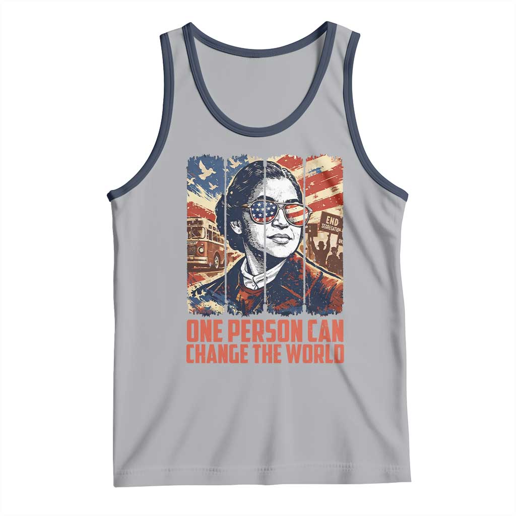 Rosa Parks Civil Rights Legacy Tank Top One Person Can Change The World TS12 Athletic Heather Navy Print Your Wear