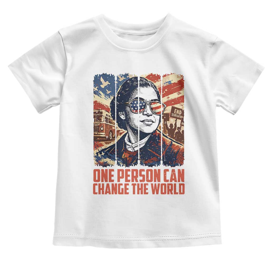 Rosa Parks Civil Rights Legacy Toddler T Shirt One Person Can Change The World TS12 White Print Your Wear