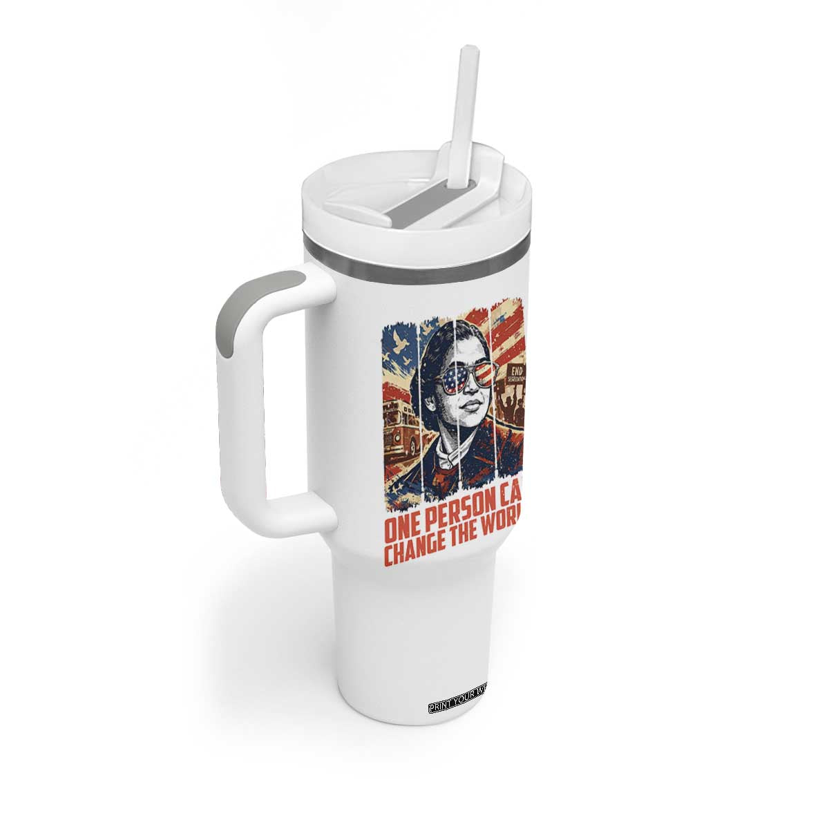 Rosa Parks Civil Rights Legacy Tumbler With Handle One Person Can Change The World TS12 Print Your Wear