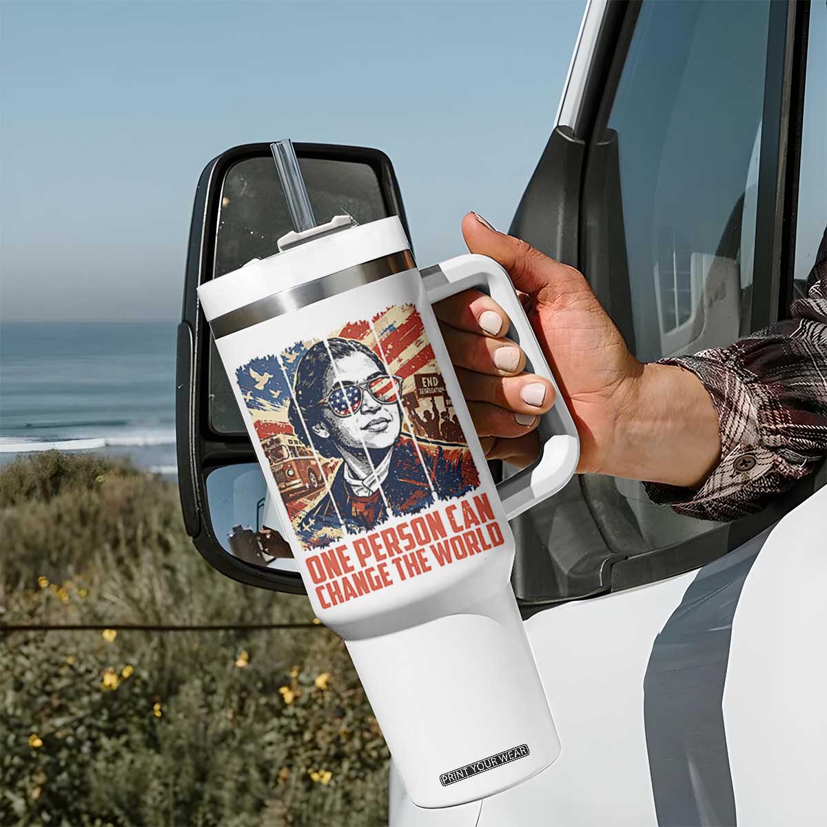 Rosa Parks Civil Rights Legacy Tumbler With Handle One Person Can Change The World TS12 Print Your Wear