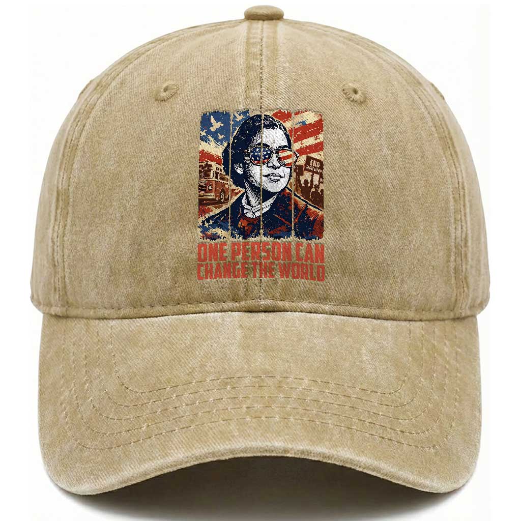 Rosa Parks Civil Rights Legacy Washed Cotton Baseball Cap One Person Can Change The World TS12 Print Your Wear