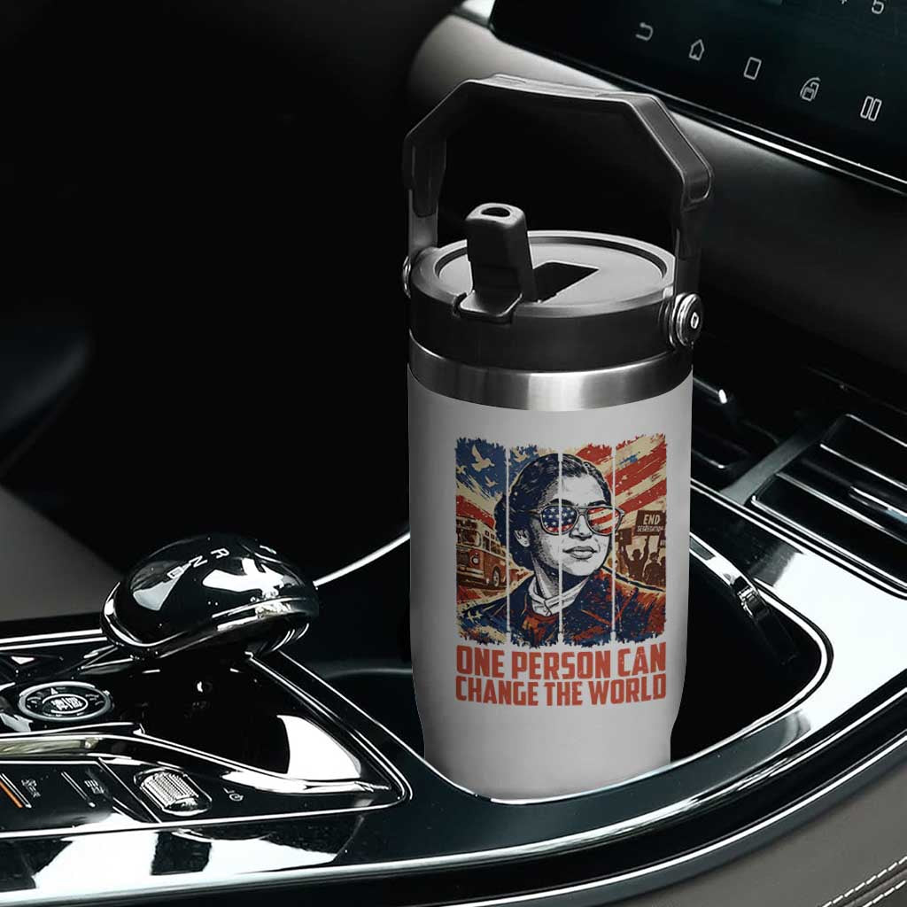 Rosa Parks Civil Rights Legacy Flip Straw Tumbler One Person Can Change The World TS12 Print Your Wear