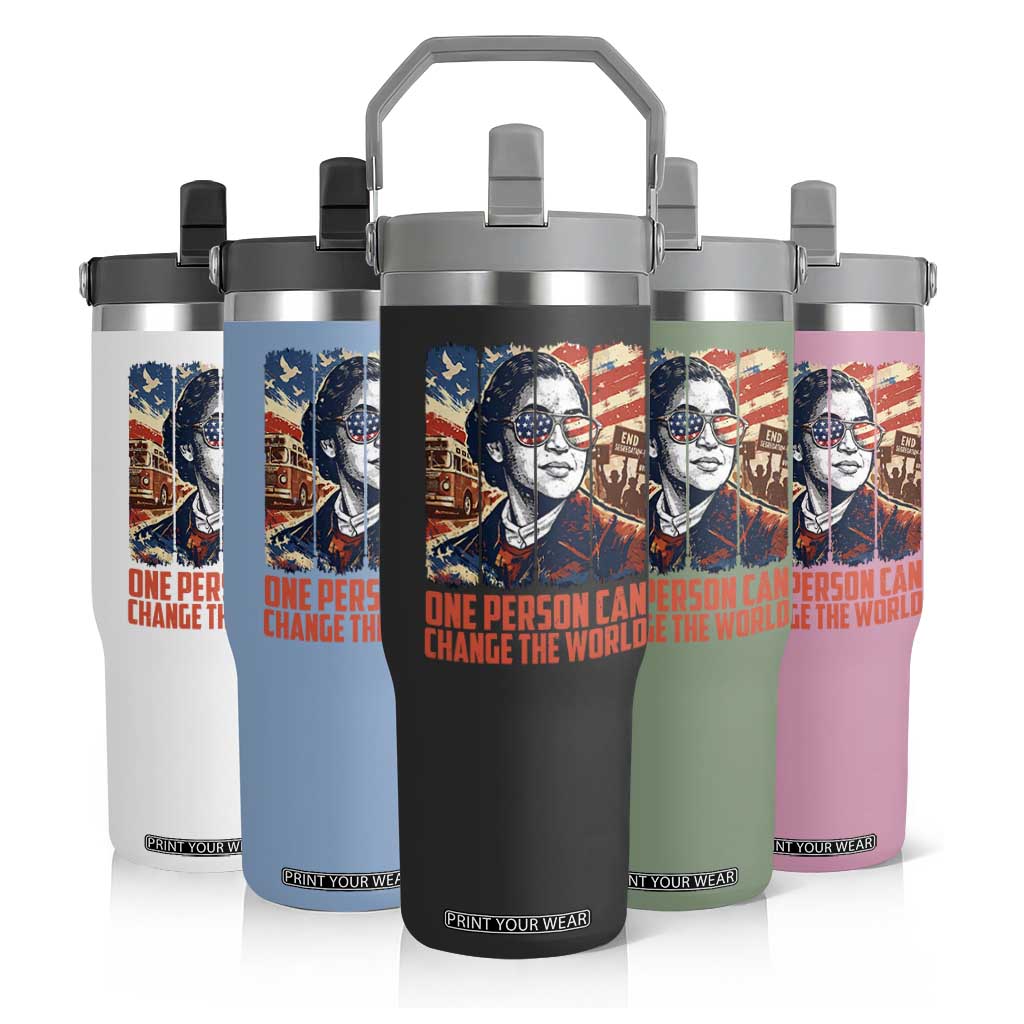 Rosa Parks Civil Rights Legacy Flip Straw Tumbler One Person Can Change The World TS12 Print Your Wear