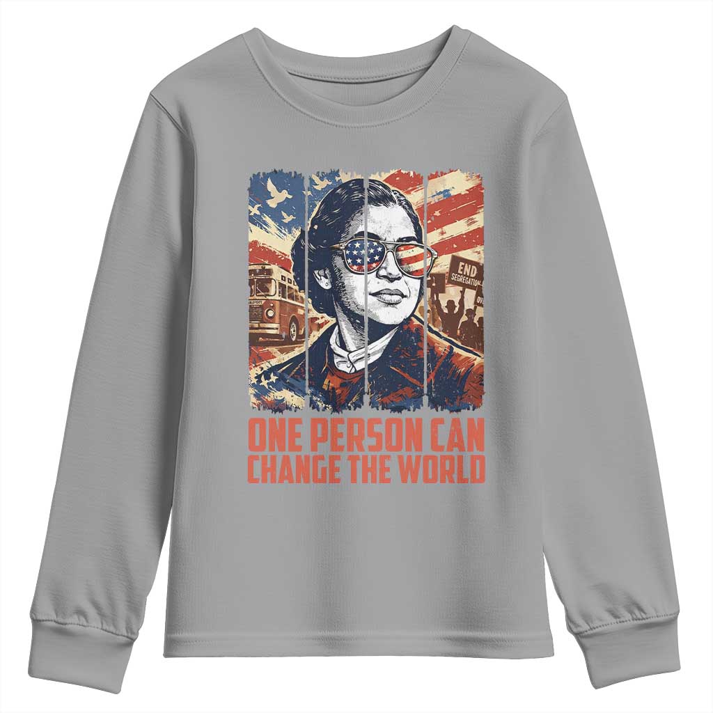 Rosa Parks Civil Rights Legacy Youth Sweatshirt One Person Can Change The World TS12 Sport Gray Print Your Wear