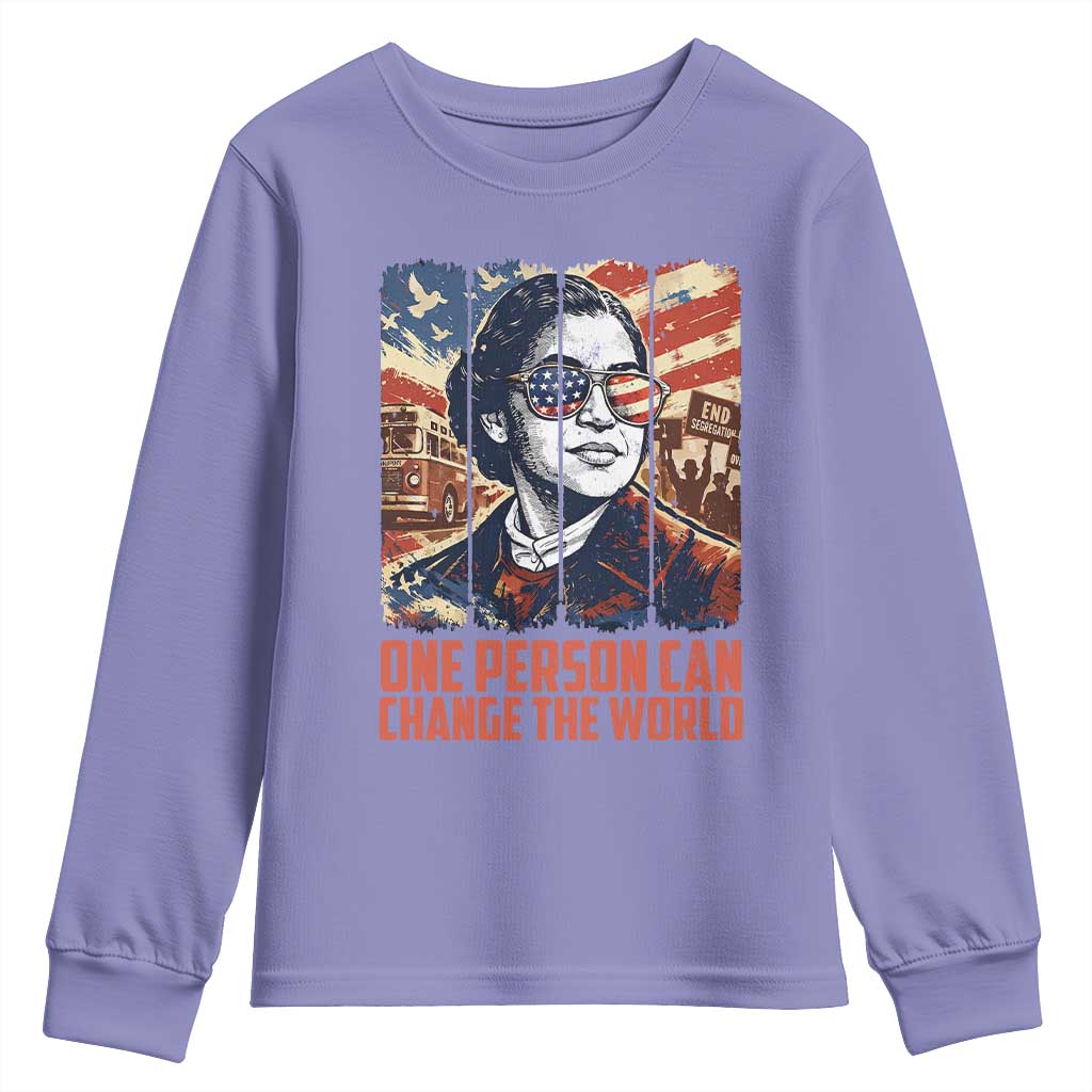 Rosa Parks Civil Rights Legacy Youth Sweatshirt One Person Can Change The World TS12 Violet Print Your Wear