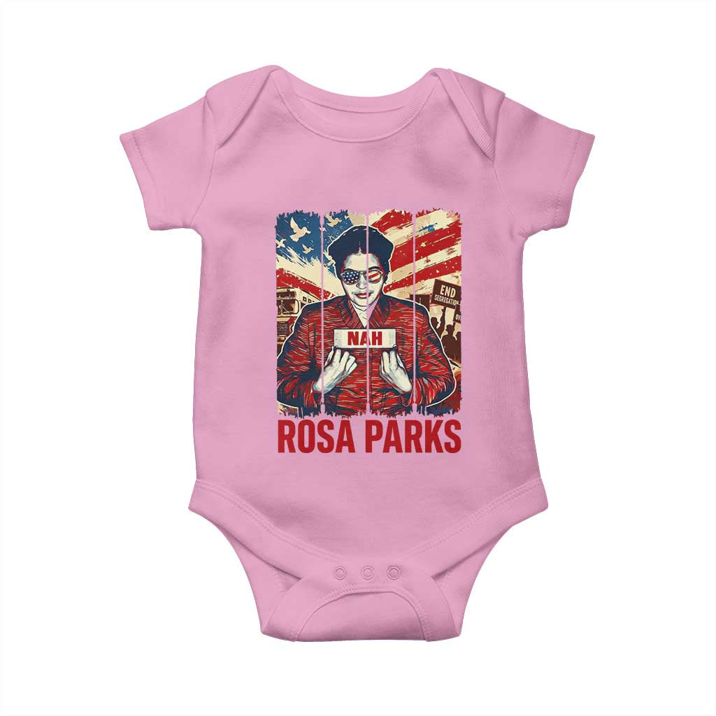 Nah Rosa Parks Baby Onesie Black History Month Gift TS12 Light Pink Print Your Wear