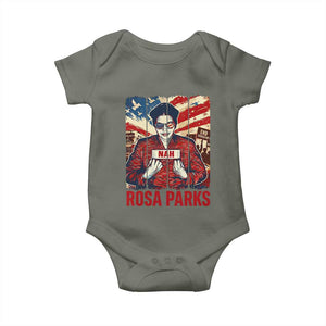 Nah Rosa Parks Baby Onesie Black History Month Gift TS12 Military Green Print Your Wear