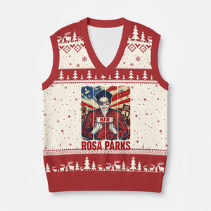 Nah Rosa Parks V-Neck Knit Sweater Vest Black History Month Gift TS12 Beige Red Print Your Wear