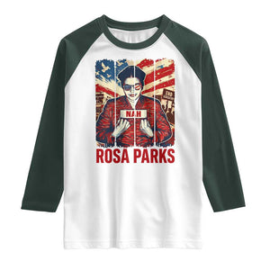 Nah Rosa Parks Raglan Shirt Black History Month Gift TS12 White Dark Forest Green Print Your Wear
