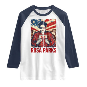Nah Rosa Parks Raglan Shirt Black History Month Gift TS12 White Navy Print Your Wear