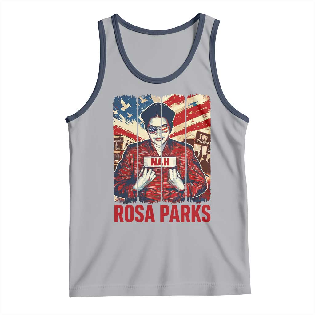 Nah Rosa Parks Tank Top Black History Month Gift TS12 Athletic Heather Navy Print Your Wear