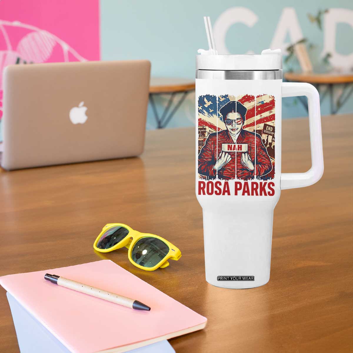 Nah Rosa Parks Tumbler With Handle Black History Month Gift TS12 Print Your Wear