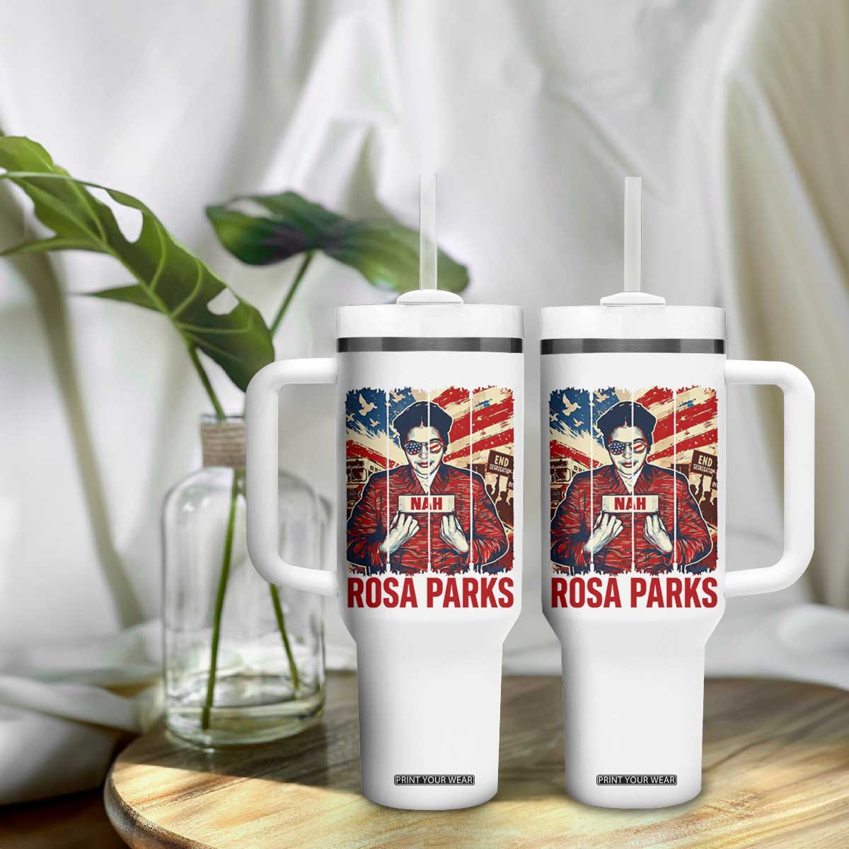 Nah Rosa Parks Tumbler With Handle Black History Month Gift TS12 Print Your Wear