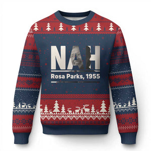 Nah Rosa Parks Ugly Christmas Sweater Female Empowerment American History TS12 Navy Red Print Your Wear