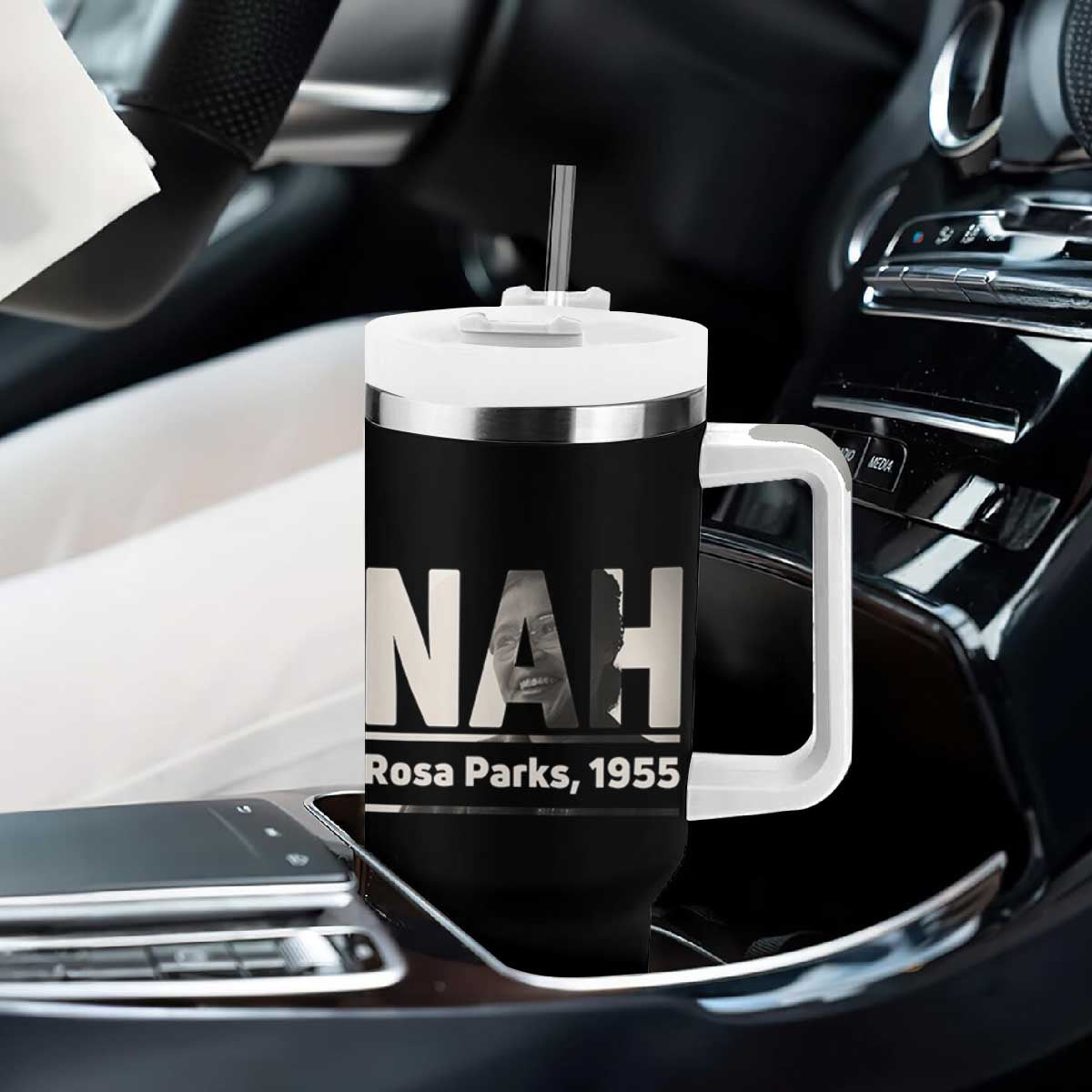 Nah Rosa Parks Tumbler With Handle Female Empowerment American History TS12 Print Your Wear