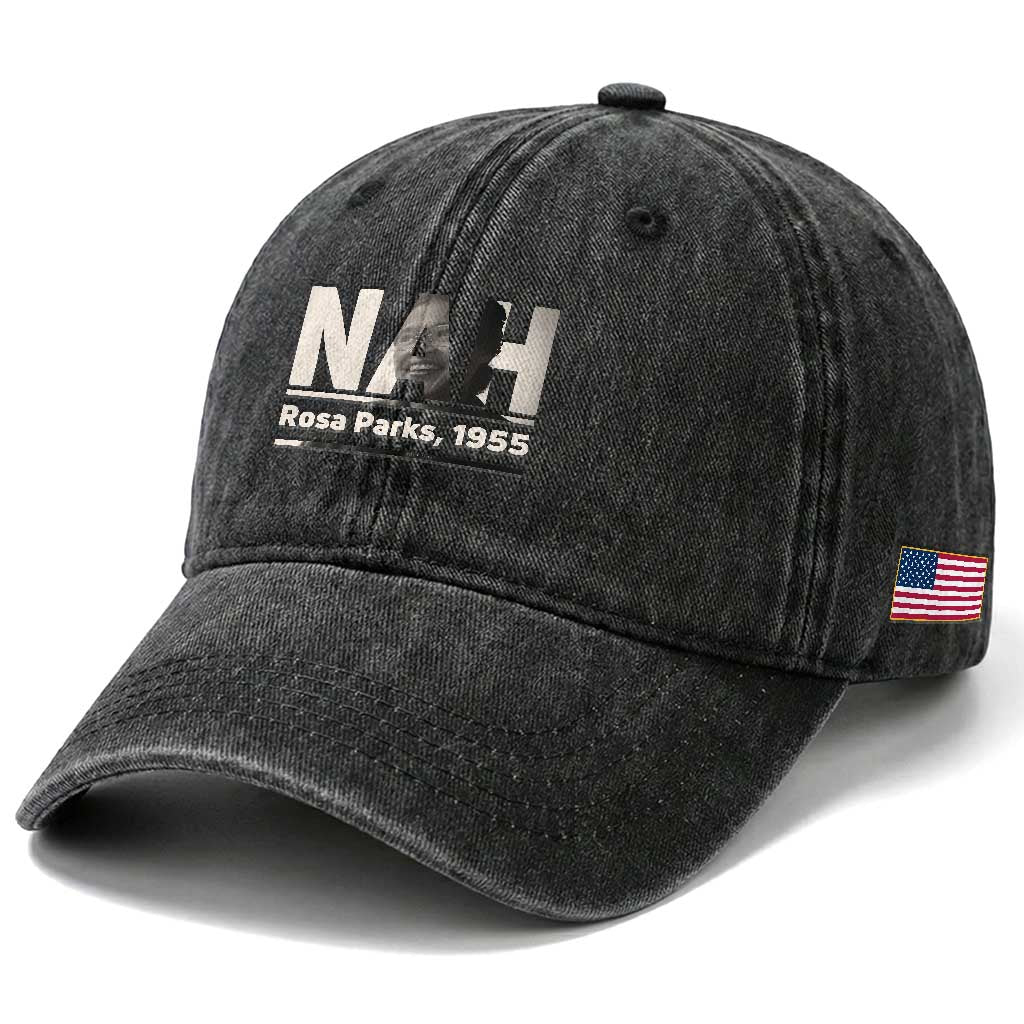 Nah Rosa Parks Washed Cotton Baseball Cap Female Empowerment American History TS12 Print Your Wear