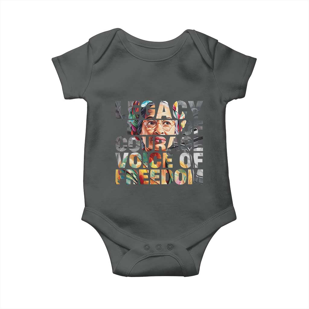 Rosa Parks Baby Onesie Legacy Of Courage Voice Of Freedom TS12 Dark Heather Print Your Wear