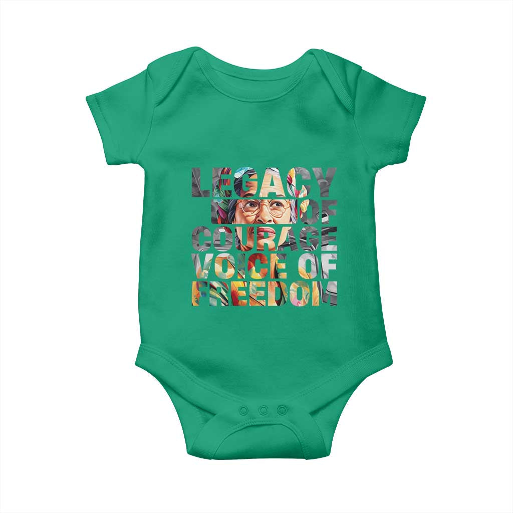 Rosa Parks Baby Onesie Legacy Of Courage Voice Of Freedom TS12 Irish Green Print Your Wear
