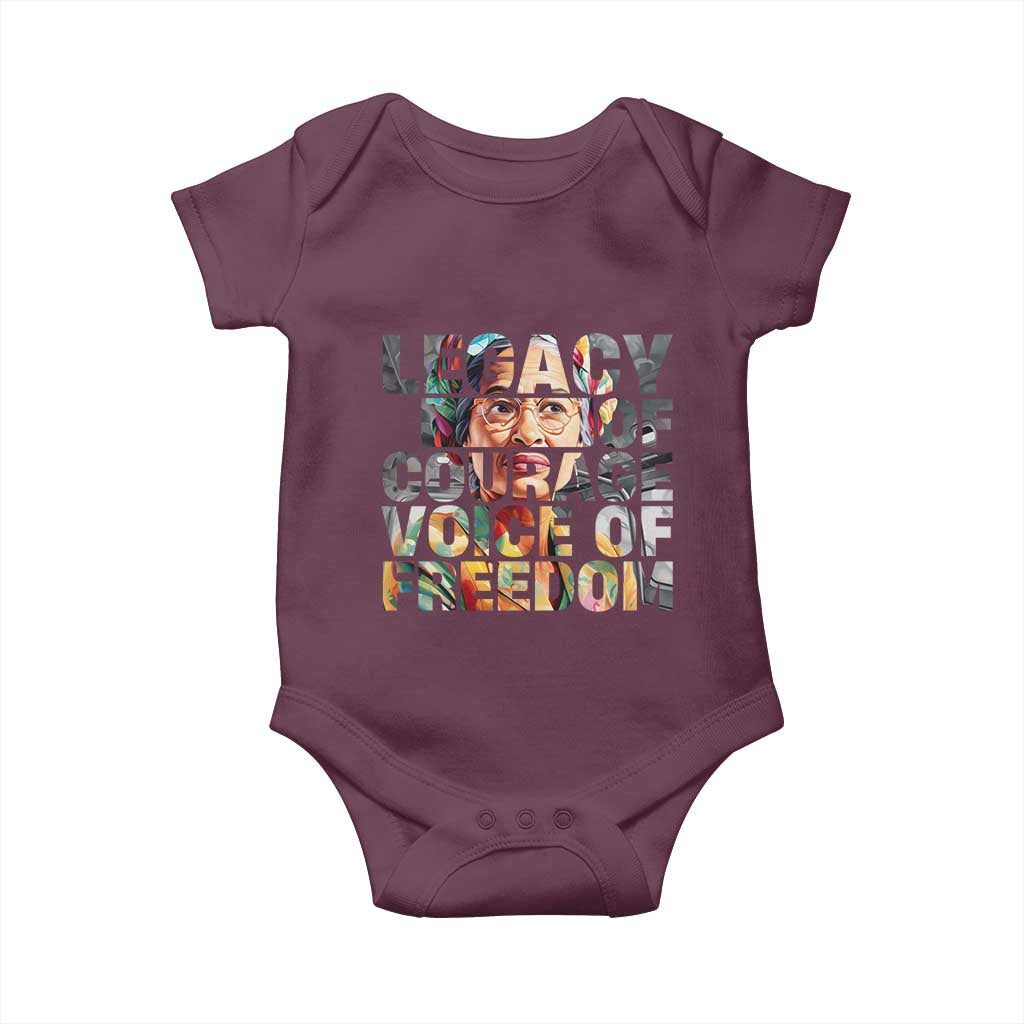 Rosa Parks Baby Onesie Legacy Of Courage Voice Of Freedom TS12 Maroon Print Your Wear