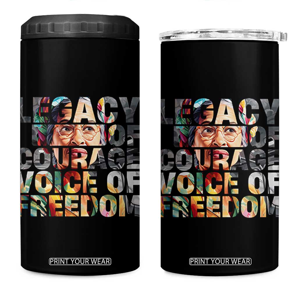 Rosa Parks 4 in 1 Can Cooler Tumbler Legacy Of Courage Voice Of Freedom TS12 One Size: 16 oz Black Print Your Wear