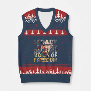 Rosa Parks V-Neck Knit Sweater Vest Legacy Of Courage Voice Of Freedom TS12 Navy Red Print Your Wear