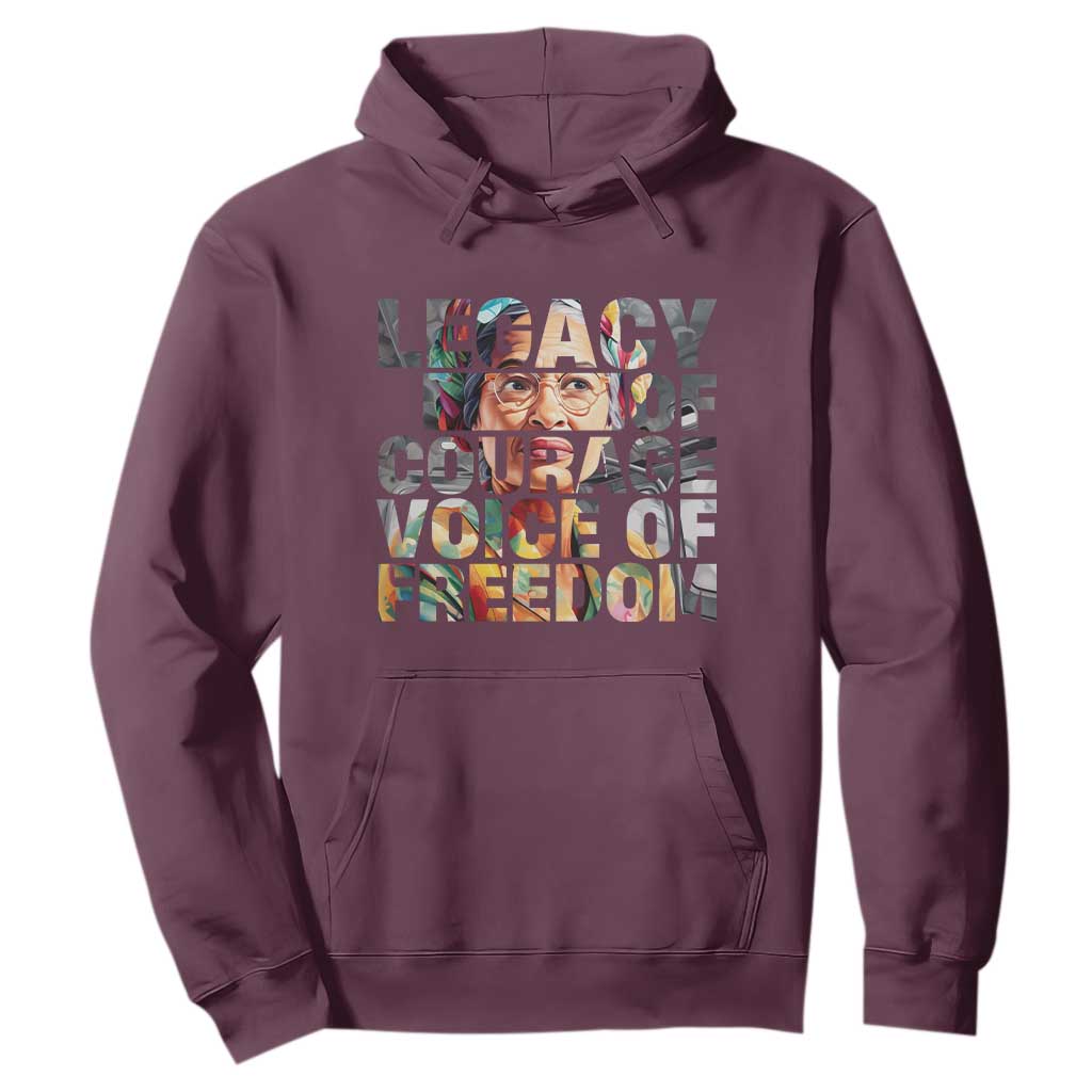 Rosa Parks Hoodie Legacy Of Courage Voice Of Freedom TS12 Maroon Print Your Wear