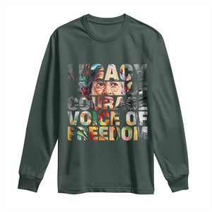 Rosa Parks Long Sleeve Shirt Legacy Of Courage Voice Of Freedom TS12 Dark Forest Green Print Your Wear