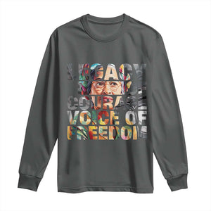 Rosa Parks Long Sleeve Shirt Legacy Of Courage Voice Of Freedom TS12 Dark Heather Print Your Wear