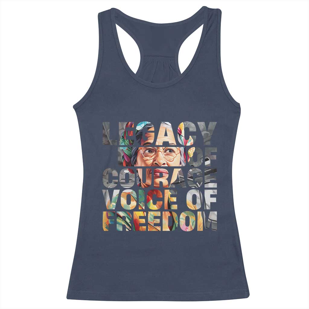 Rosa Parks Racerback Tank Top Legacy Of Courage Voice Of Freedom TS12 Navy Print Your Wear