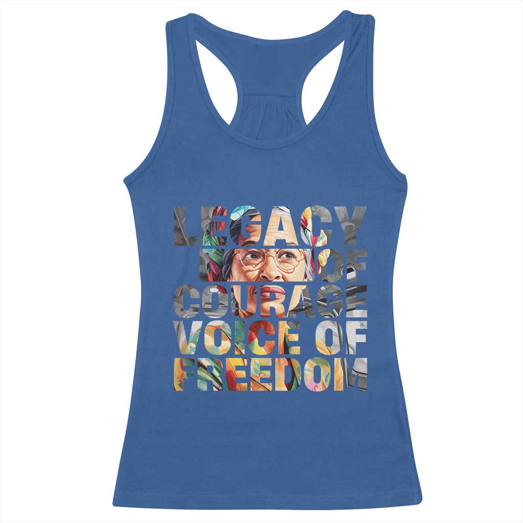 Rosa Parks Racerback Tank Top Legacy Of Courage Voice Of Freedom TS12 Royal Blue Print Your Wear