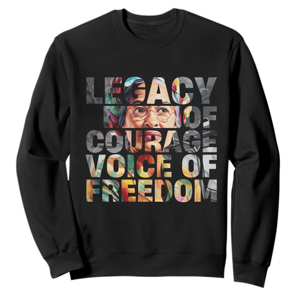 Rosa Parks Sweatshirt Legacy Of Courage Voice Of Freedom TS12 Black Print Your Wear